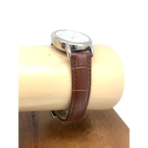 Timex Women's Watch T2N837 Indiglo Quartz White Dial Brown Leather Strap 31mm - Picture 12 of 14